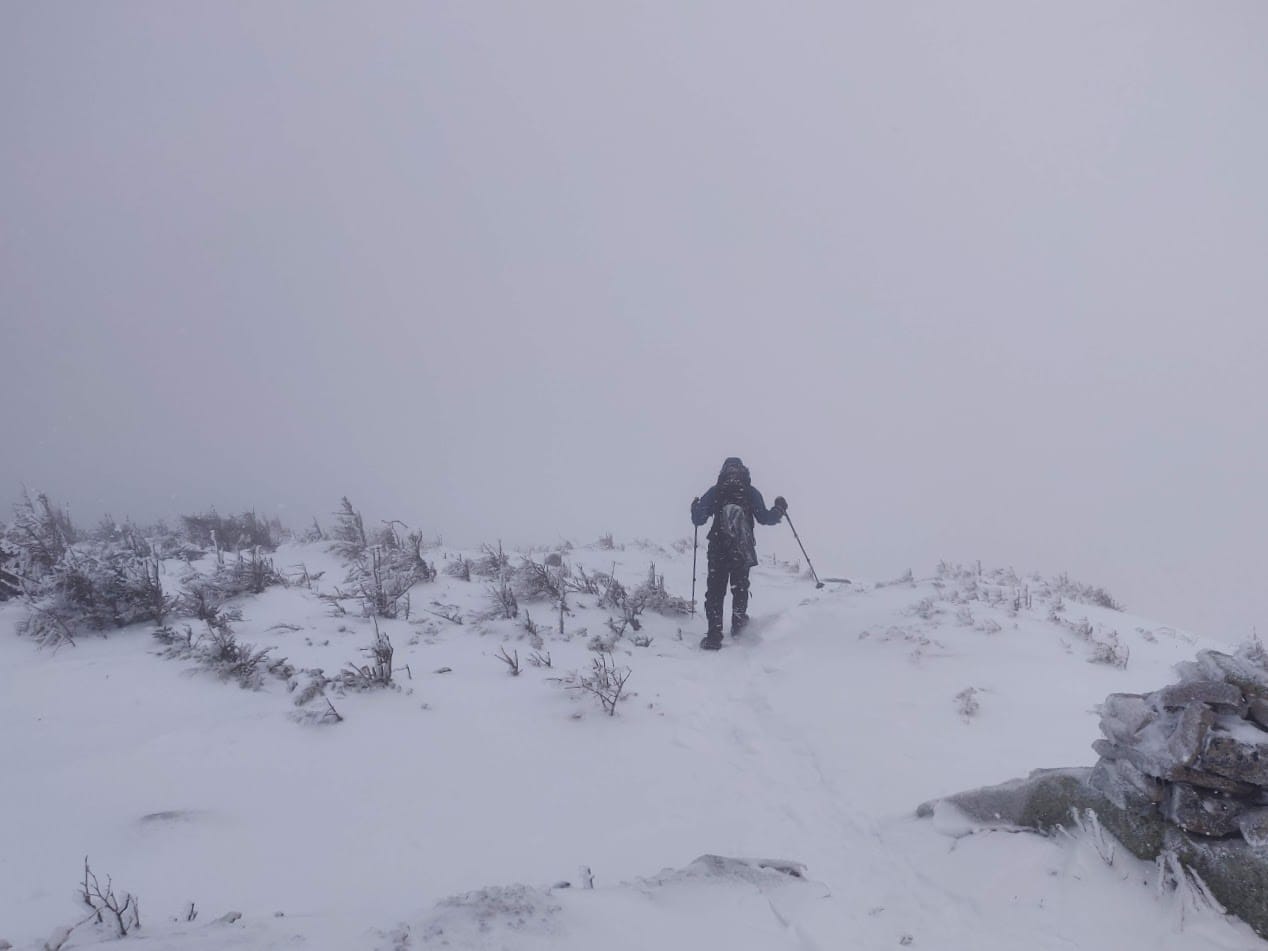 Socked in on the ridge between Bond and Bondcliff